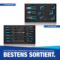 Werkzeugwagen inkl. Werkzeug 70 Teile + gro&szlig;es Fach - BLACK