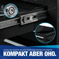 Werkzeugwagen + gro&szlig;es Fach / Leer ohne Werkzeug Farbe Schwarz