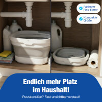 NTG Wischmopp-Set mit zusammenfaltbarem Flex-Eimer mit 123 cm Teleskopstange, Mikrofaser-Wischpads &ndash; f&uuml;r alle Bodenarten