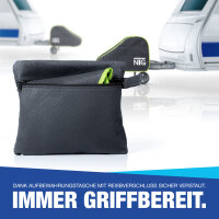 NTG Deichselabdeckung + Anh&auml;ngerschloss  SET &ndash; Wasserdichte Abdeckung mit Doppel-Klickverschluss verzinktes Kupplungsschloss Diebstahlschutz &amp; Wetterschutz f&uuml;r Wohnwagen Anh&auml;nger (SET Abdeckung + Schloss)