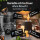 Flammenwerk Raucharmes Tischfeuer f&uuml;r Pellets &amp; Holz &ndash; Kompaktes Outdoor-Flammenfeuer mit Luftregulierung, Edelstahl-Design &amp; Tragetasche &ndash; Perfekt f&uuml;r Balkon, Terrasse &amp; Camping