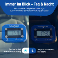NTG Elektronische Parkscheibe E1 mit KBA-Zulassung &ndash; digitale Zeitanzeige, Automatik-Erkennung &amp; LED-Batteriewarnung