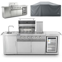 Flammenwerk Outdoor-K&uuml;che Edelstahl 6-Brenner 24,1...