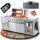 Flammenwerk Outdoor-K&uuml;che Edelstahl 6-Brenner 24,1 kW mit Sp&uuml;le, K&uuml;hlschrank &amp; Abdeckhaube