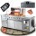 Flammenwerk Outdoor-K&uuml;che Edelstahl 6-Brenner 24,1 kW mit Sp&uuml;le, K&uuml;hlschrank &amp; Abdeckhaube