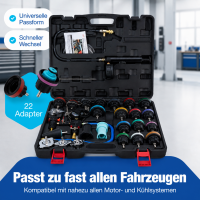 NTG 28-teilig K&uuml;hlsystemtester &amp; K&uuml;hler Abdr&uuml;ckger&auml;t | Vakuum K&uuml;hlmittel Bef&uuml;llger&auml;t Entl&uuml;ftungsger&auml;t Set | K&uuml;hlsystem Abdruck und Pr&uuml;fger&auml;t Tester Werkzeug Set Kfz PKW