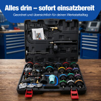 NTG 28-teilig K&uuml;hlsystemtester &amp; K&uuml;hler Abdr&uuml;ckger&auml;t | Vakuum K&uuml;hlmittel Bef&uuml;llger&auml;t Entl&uuml;ftungsger&auml;t Set | K&uuml;hlsystem Abdruck und Pr&uuml;fger&auml;t Tester Werkzeug Set Kfz PKW