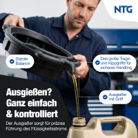 NTG &Ouml;lauffangwanne 8 Liter &ndash; Anti-Splash-Design mit integriertem Ausgie&szlig;er, robuste PP-Konstruktion, gro&szlig;e Tragegriffe, stapelbar &ndash; Ideal f&uuml;r Werkstatt, Garage &amp; Industrie