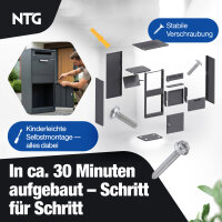 NTG Paketbox 112 x 38 x 50 cm &ndash; Anthrazit &ndash; Abschlie&szlig;barer Paketbriefkasten aus Stahl
