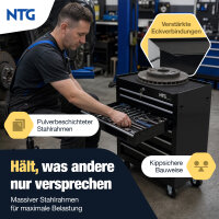 NTG WERKZEUGWAGEN LEER &ndash; Werkstattwagen mit 7 kugelgelagerten Schubladen &ndash;  2 Rollen mit Feststellbremse &ndash; Robuster Werkzeugwagen f&uuml;r optimale Werkstattorganisation