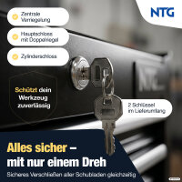 NTG Werkzeugwagen LEER &ndash; Werkstattwagen mit 7 kugelgelagerten Schubladen