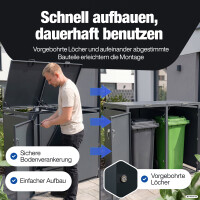 NTG M&uuml;lltonnenbox - Abschlie&szlig;bare M&uuml;lltonnenverkleidung f&uuml;r 4 Tonnen - Bis 240 L -  Anthrazit - Feuerverzinkter Stahl - Wetterfest