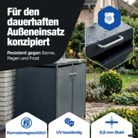 NTG M&uuml;lltonnenbox - Abschlie&szlig;bare M&uuml;lltonnenverkleidung f&uuml;r 4 Tonnen - Bis 240 L -  Anthrazit - Feuerverzinkter Stahl - Wetterfest