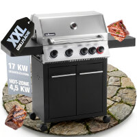 Flammenwerk Gasgrill Edelstahl 4 + 1 Brenner 17 kW mit...