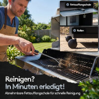 Flammenwerk Gasgrill Edelstahl 4 + 1 Brenner 17 kW mit Seitenbrenner