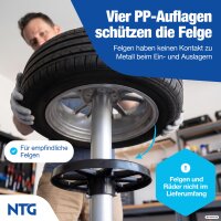 Felgenbaum f&uuml;r Autoreifen bis 225mm fahrbar - Reifenst&auml;nder inkl. 8 Reifen  Reifenbaum mit Rollen 131 x 50 x 50 cm  Inklusive Handschuhen