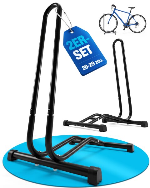 Fahrradst&auml;nder 2er-Set Indoor aus Stahl f&uuml;r 2 R&auml;der 20-29 Zoll, bis 6,5 cm breit