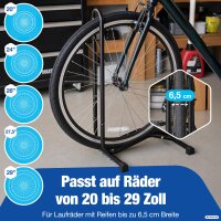 Fahrradst&auml;nder 2er-Set Indoor aus Stahl f&uuml;r 2 R&auml;der 20-29 Zoll, bis 6,5 cm breit
