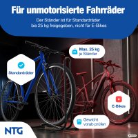 Fahrradst&auml;nder 2er-Set Indoor aus Stahl f&uuml;r 2 R&auml;der 20-29 Zoll, bis 6,5 cm breit