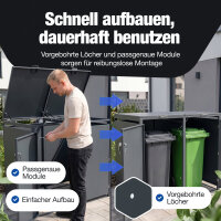 NTG M&uuml;lltonnenbox - Abschlie&szlig;bare M&uuml;lltonnenverkleidung - Bis 240 L -  Anthrazit - Feuerverzinkter Stahl - Wetterfest