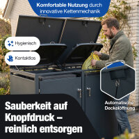 NTG M&uuml;lltonnenbox - Abschlie&szlig;bare M&uuml;lltonnenverkleidung - Bis 240 L -  Anthrazit - Feuerverzinkter Stahl - Wetterfest