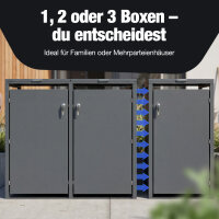 NTG M&uuml;lltonnenbox - Abschlie&szlig;bare M&uuml;lltonnenverkleidung - Bis 240 L -  Anthrazit - Feuerverzinkter Stahl - Wetterfest