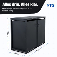 NTG M&uuml;lltonnenbox - Abschlie&szlig;bare M&uuml;lltonnenverkleidung - Bis 240 L -  Anthrazit - Feuerverzinkter Stahl - Wetterfest
