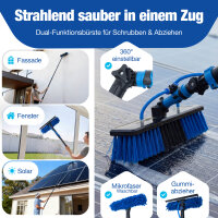 NTG Teleskop Waschb&uuml;rste bis 7,0 m f&uuml;r Fenster Fassaden und Solarpanels mit 2 Spr&uuml;hd&uuml;sen Alu Teleskopstange Schlauch und Seifenbeh&auml;lter