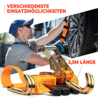 Spanngurte Autotransport Zurrgurte Gurt 4 St&uuml;ck Set 50mm Reifengurt Anh&auml;nger PKW