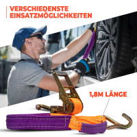 Auto Zurrgurt Spanngurt Autotransport 4 St&uuml;ck Set PKW Radsicherung Gurt Auto
