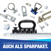 Airlineschiene Zurrschiene 2 x 2 m 2 Meter halbrund m. Bohrungen u. Fitting Plastik