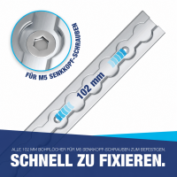 Airlineschiene Zurrschiene 4 x 1 m 1 Meter eckig m. Bohrungen u. Starterset Alu