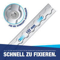 Airlineschiene Zurrschiene 4 x 1 m 1 Meter eckig m. Bohrungen u. Starterset Alu