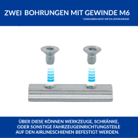 Nutenstein galvanisch verzinkt 2x M6 Gewinde