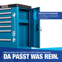 Werkzeugwagen inkl. Werkzeug 247 Teile + Seitenfach