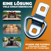 Zurrb&uuml;gel, verzinkt, 30 x 60 mm, 800 daN