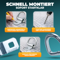 Zurrb&uuml;gel, verzinkt, 30 x 60 mm, 800 daN