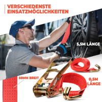 Zurrgurt 5 to mit Ratsche, 6 m lang