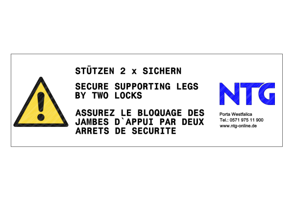 Klebeschild 2x sichern, selbstklebende Folie