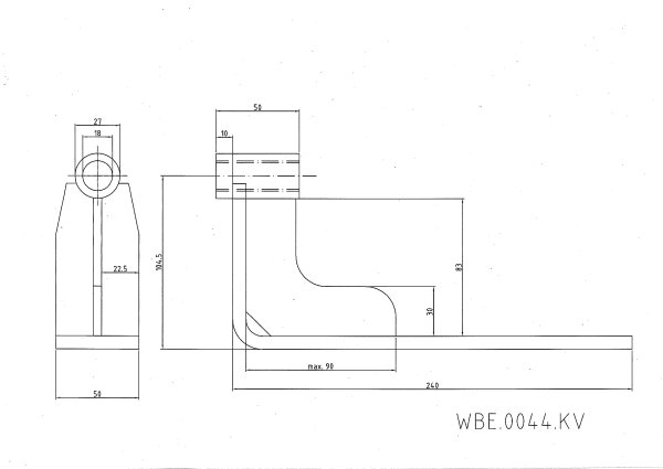 Pendel, verzinkt, H&ouml;he 104,5 mm, L&auml;nge 240 mm, Auflage L&auml;nge 140 mm