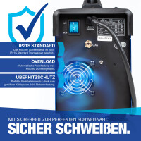 Schwei&szlig;ger&auml;t Schutzgas F&uuml;lldraht MIG MAG MMA MIG-180 mini Inverter inkl. Helm