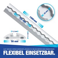 Airlineschiene Zurrschiene 8 x 1 m 1 Meter rund m. Bohrungen u. Starterset Alu