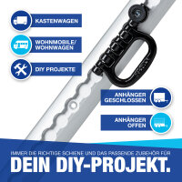 Airlineschiene Zurrschiene 4 x 1 m 1 Meter halbrund m. Bohrung u. Sparset Alu