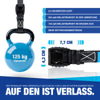 NTG Zurrgurte mit Klemmschloss und Gummiprotektor 6 Meter, f&uuml;r die schnelle Sicherung im Auto, Fahrradtr&auml;ger, Sackkarre und beim Umzug